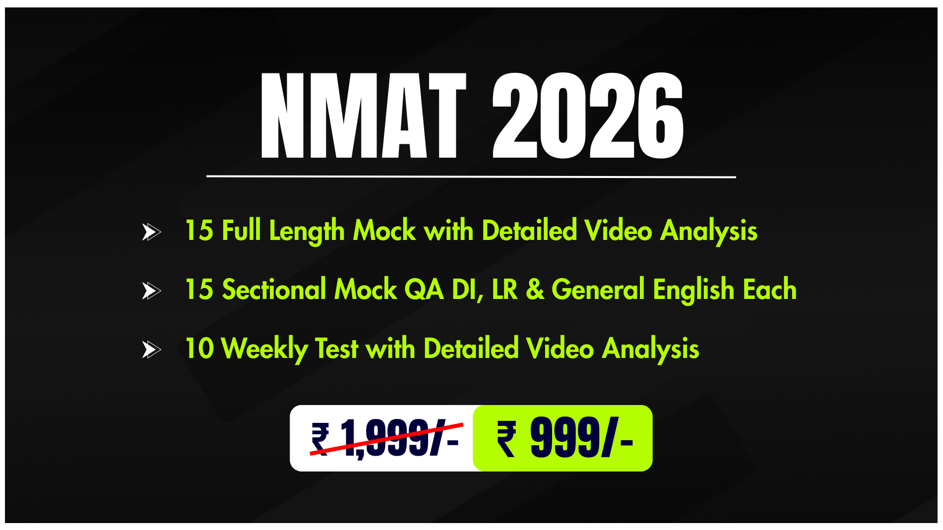 NMAT 2026 Full Length Mocks